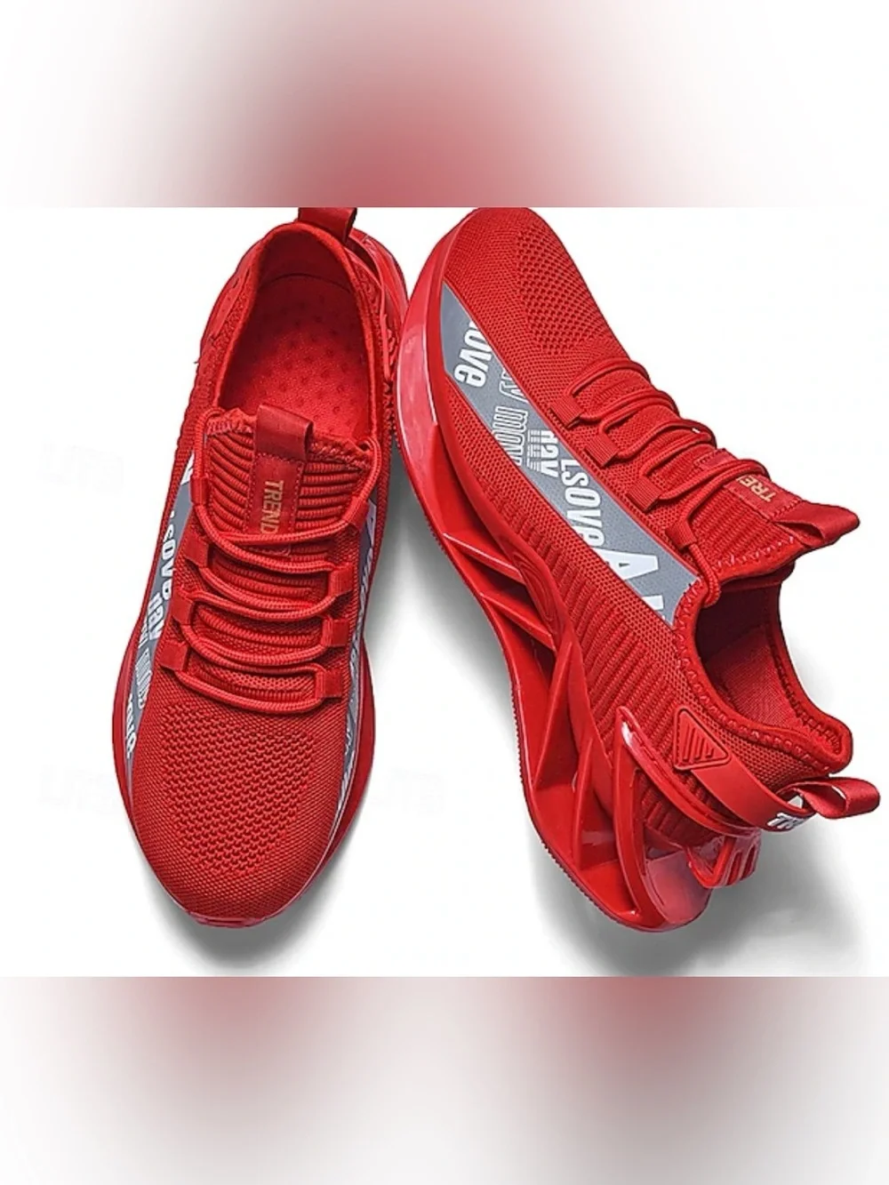 Men's Red Performance Knit Sneakers